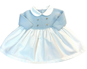 Blue Bitty Dot Dress (Baby)