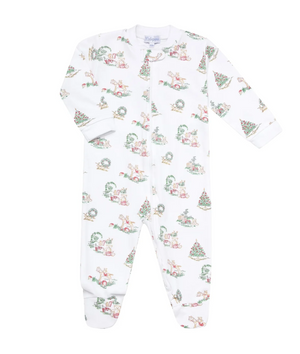 Christmas Toile Zipper Footie (Infant)