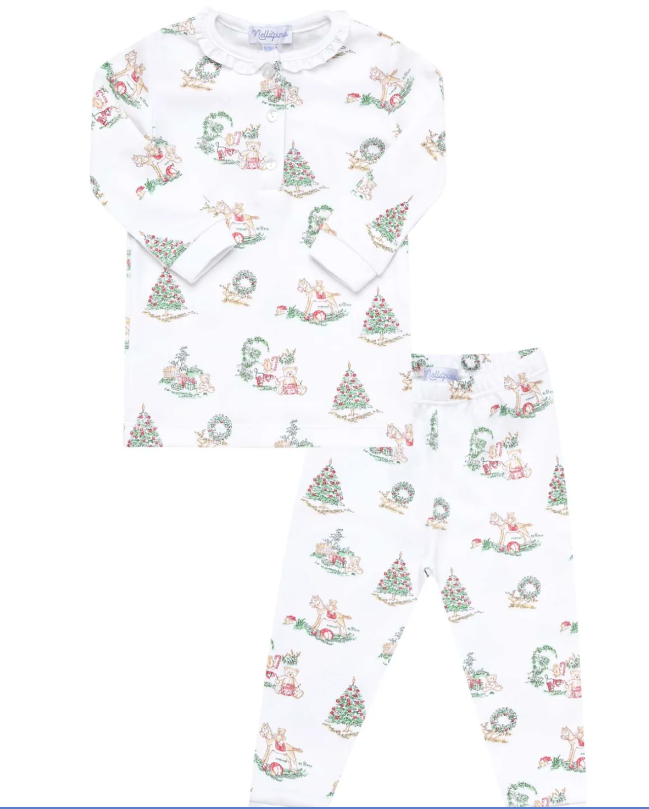 Girl Christmas Toile Pajamas (Baby)