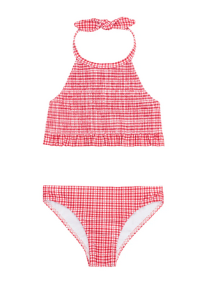 *PRE-ORDER* Malibu Gingham Smocked Halter Bikini (Toddler)
