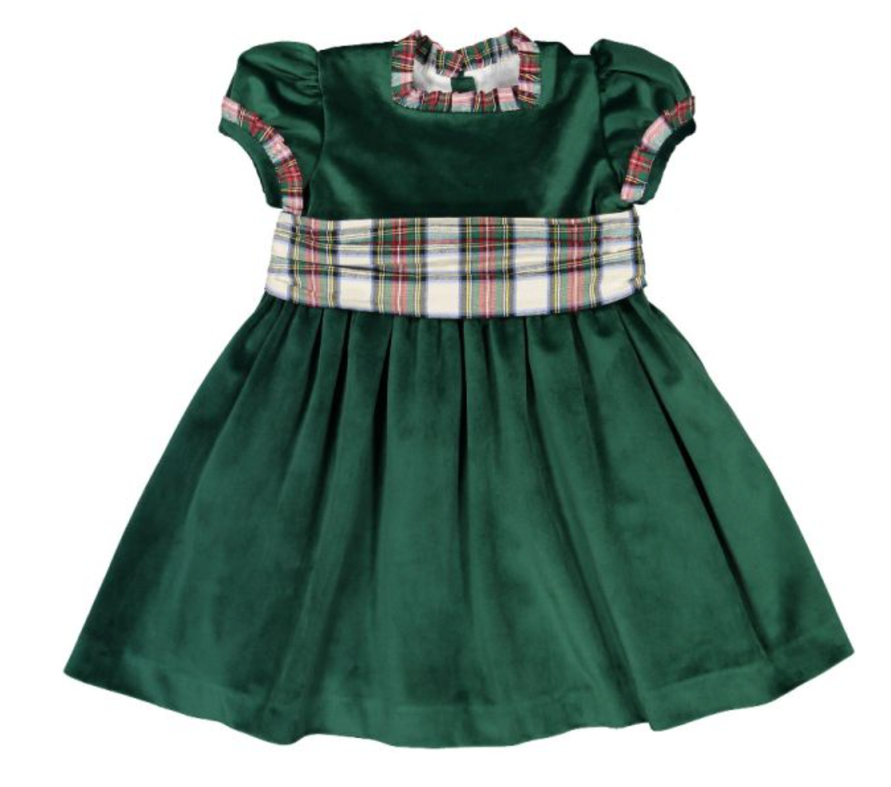 Emerald Green Velvet Dress (Kid/Big Kid)