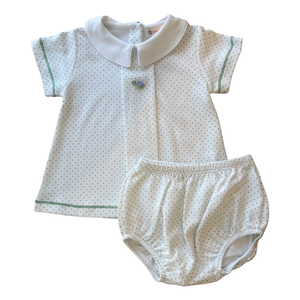 Green Dot Snail Diaper Set