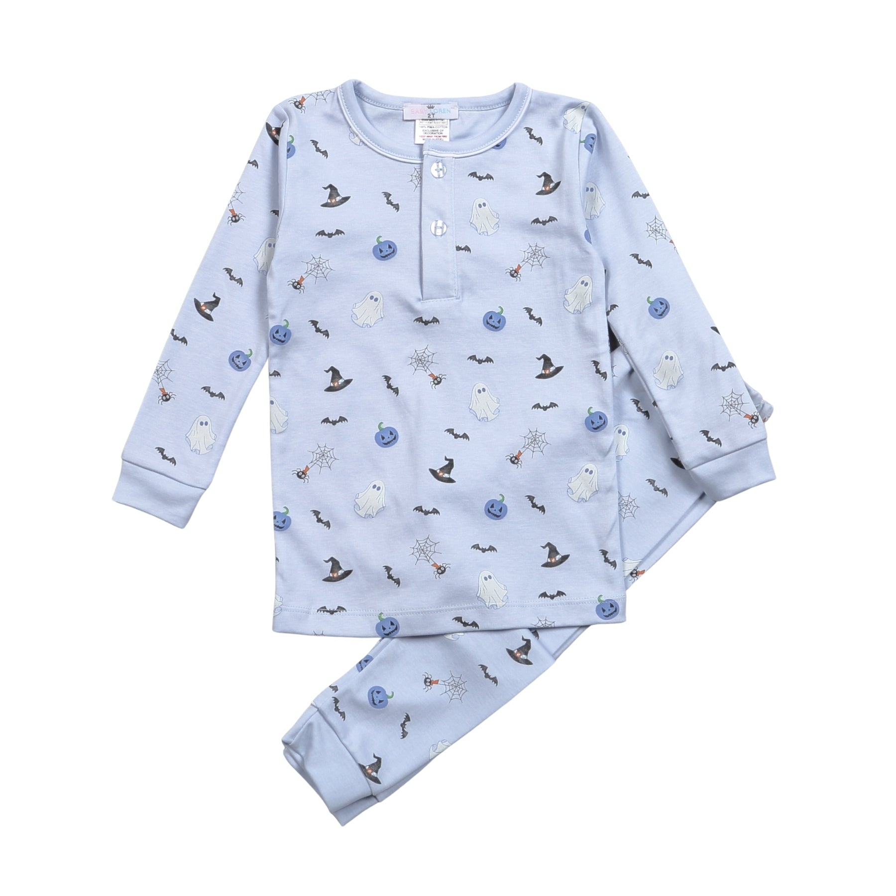 Blue Halloween Pima Two Piece Pajama (Kid)