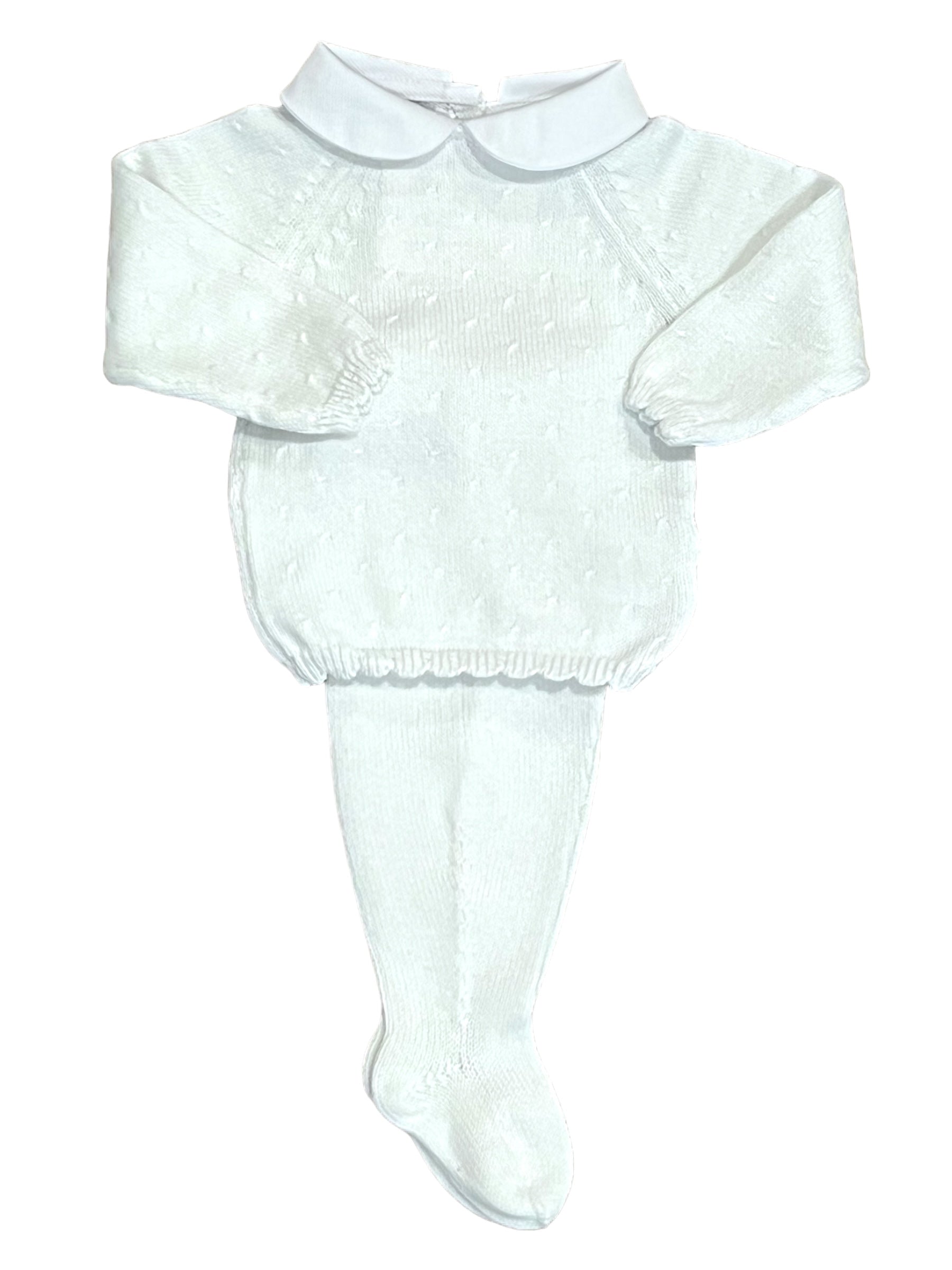 Diagonal Pattern Footed Set-Blue & White (Baby)