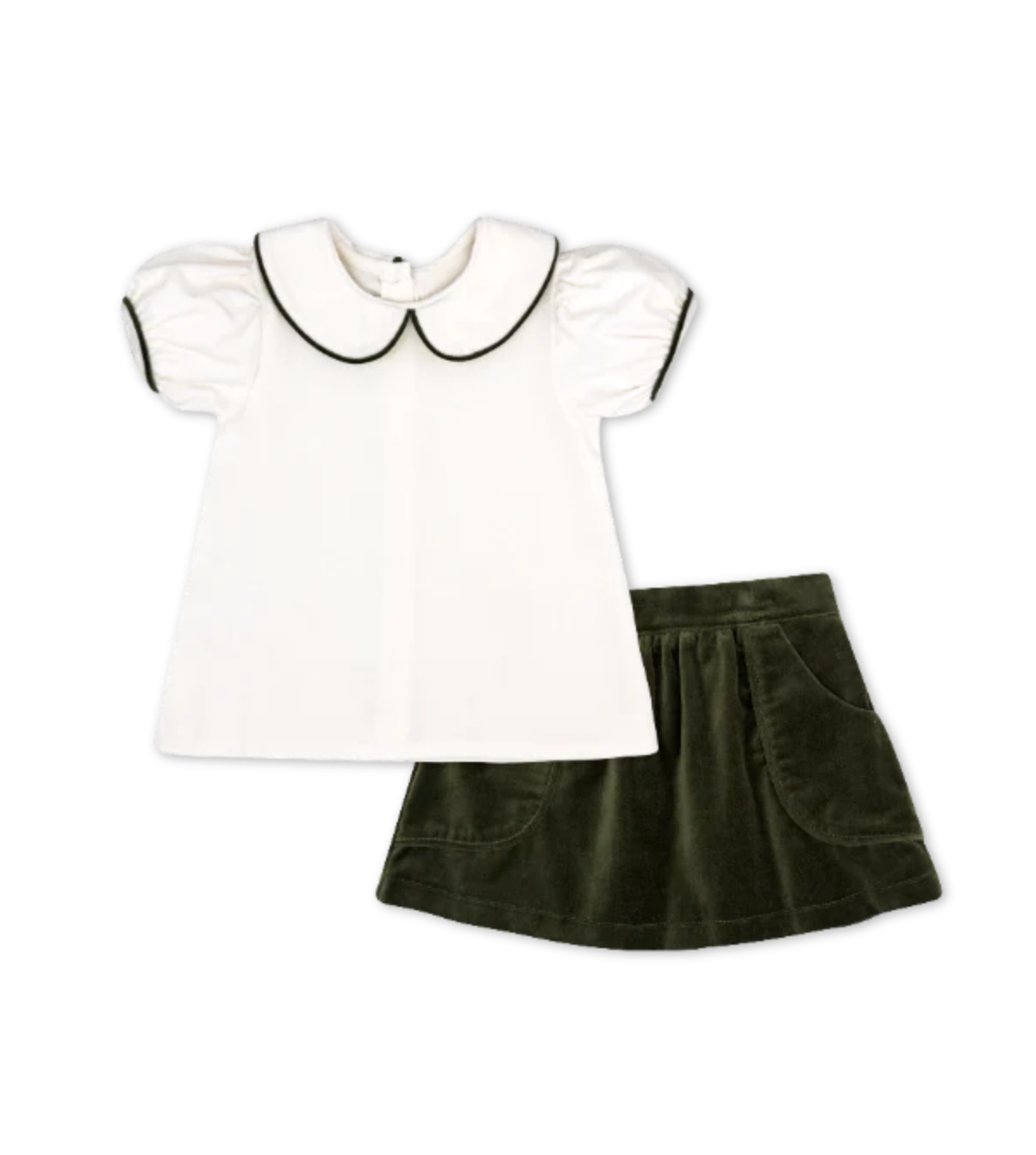 White Velvet Better Together Skirt Set (Big Kid)