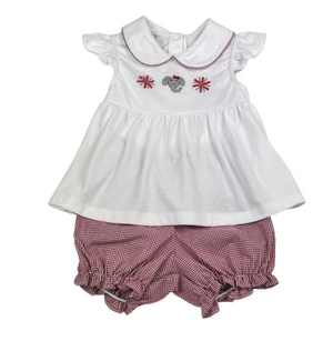 Crimson Elephant Girl Bloomer Set (Toddler)