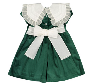 Lace Emerald Green Velvet Dress (Toddler)