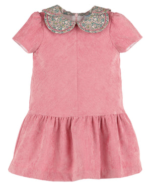 Mauve Cord Petal Print Dress (Kid)