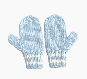 Knit Mittens-Pink & Blue