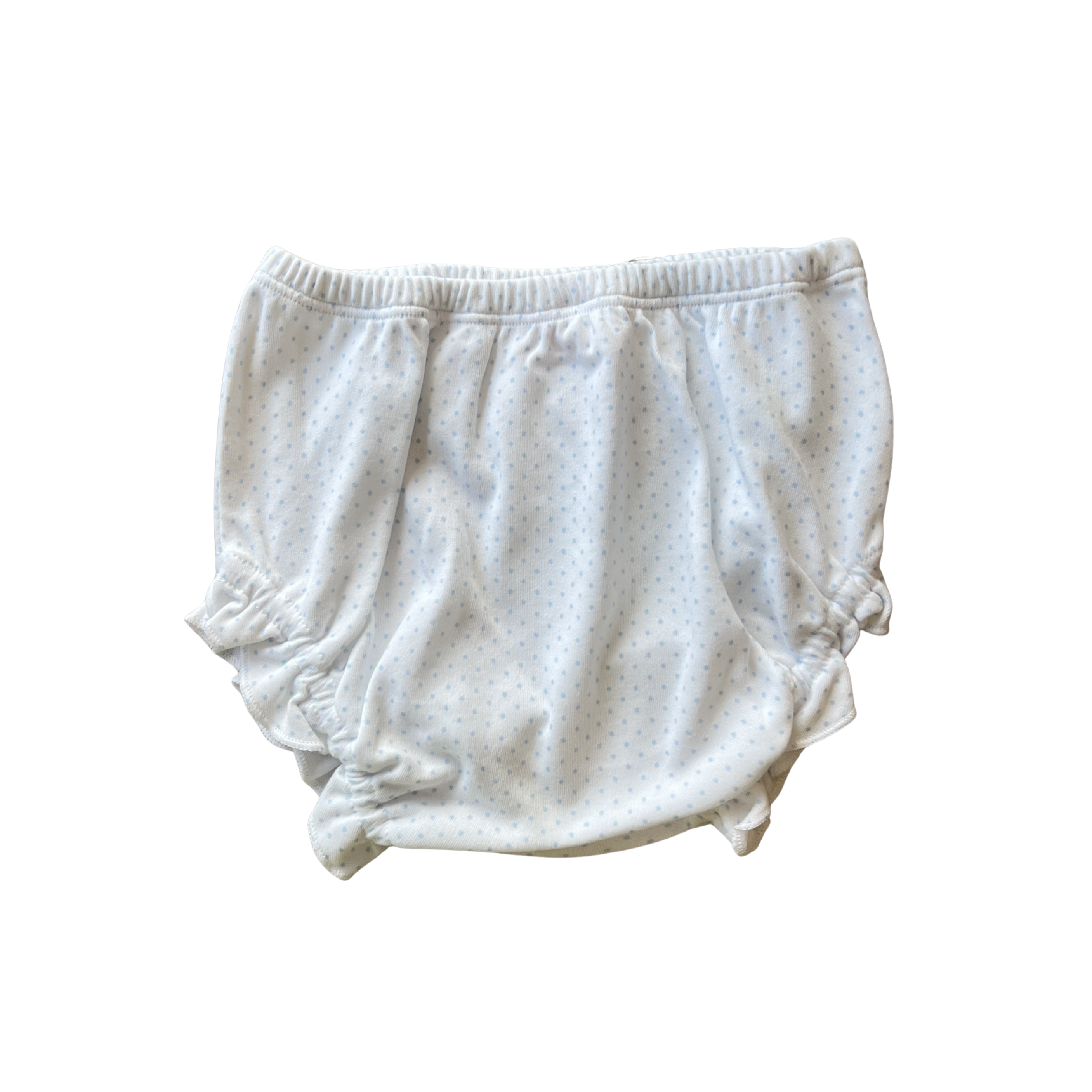 Girl White w/ Baby Blue Dot Diaper Cover
