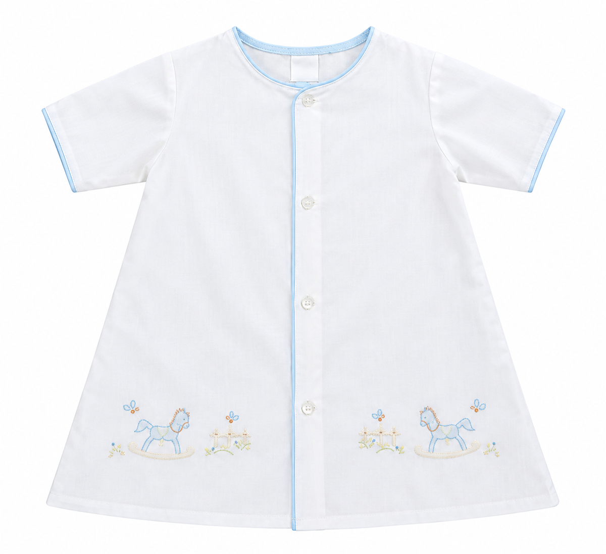 White/Blue Rocking Horse Daygown