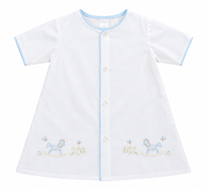 White/Blue Rocking Horse Daygown