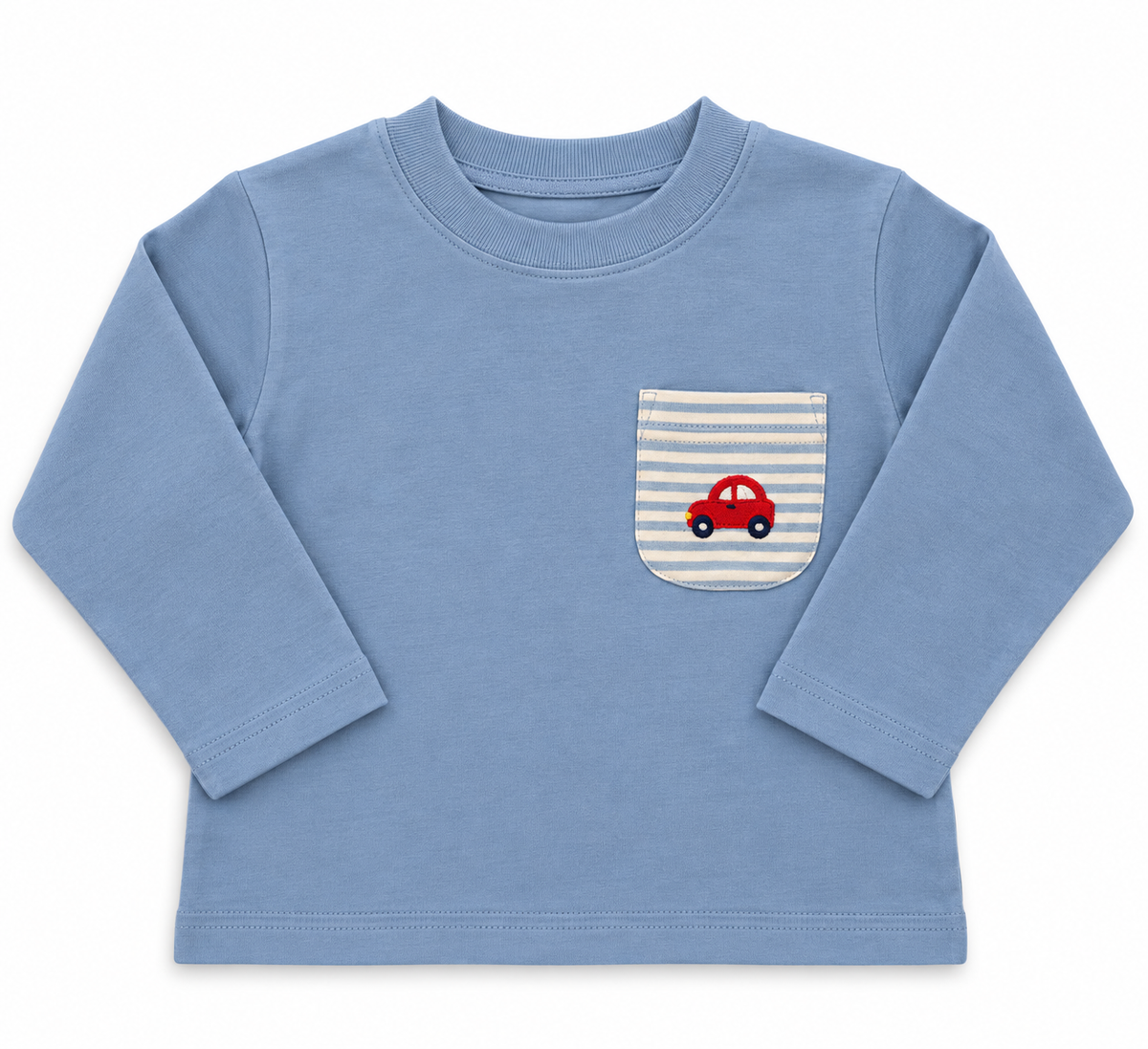 Sky Blue Stripe LS Car Shirt