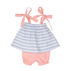 Wrenley Blue & White Stripe Set (Toddler)