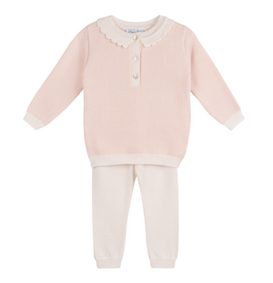 Blush Chevron Knit Set (Baby)