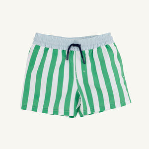 Kelly Green Stripe Turtle Bay Swim Trunks (Toddler)
