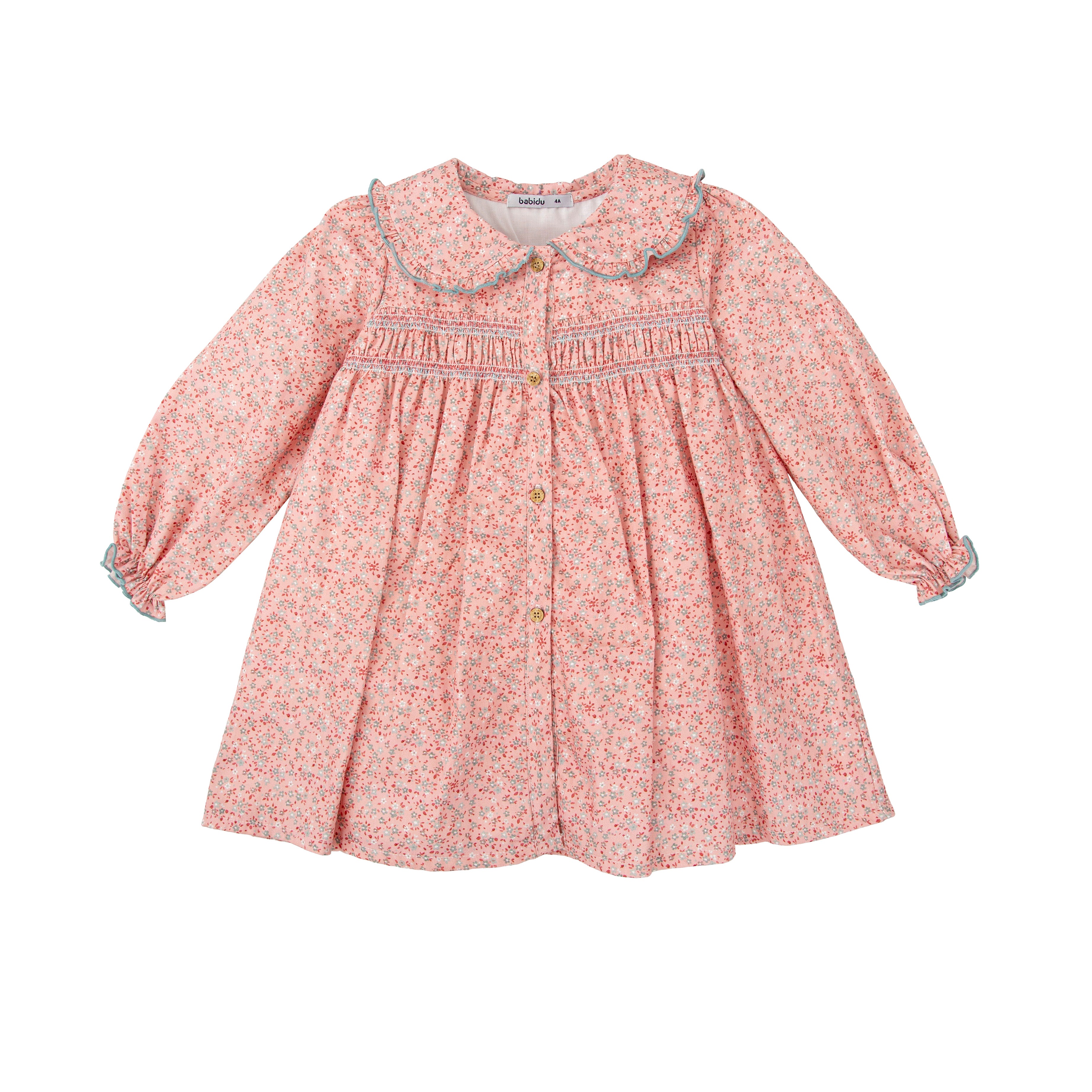 Pink Floral Button Down Dress