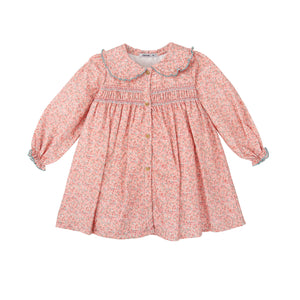 Pink Floral Button Down Dress