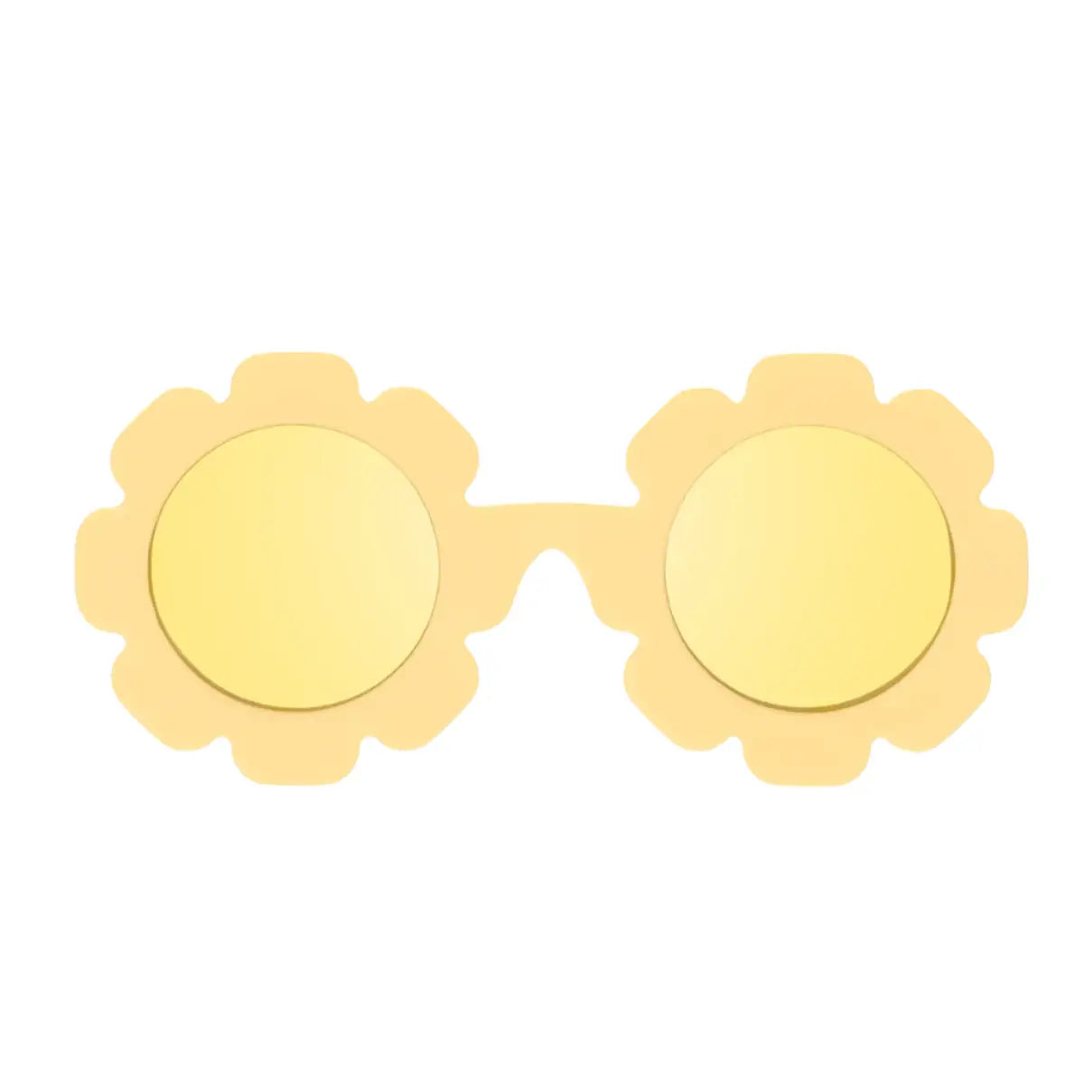 Yellow Sun Ray Flower Mirrored Sunglasses 3-5