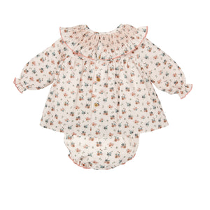 Cream Floral Diaper Set