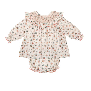 Cream Floral Diaper Set