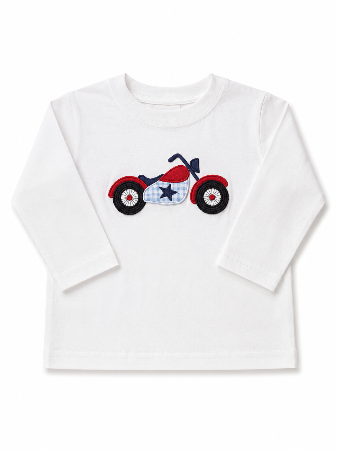 White Motorcycle LS Shirt