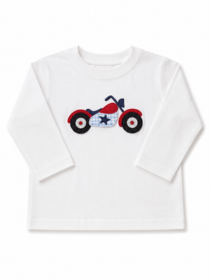 White Motorcycle LS Shirt