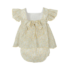 Yellow Floral Dress Set