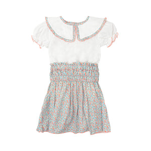 Orange Floral Skirt Set