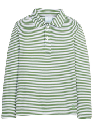 Watercress Stripe LS Polo