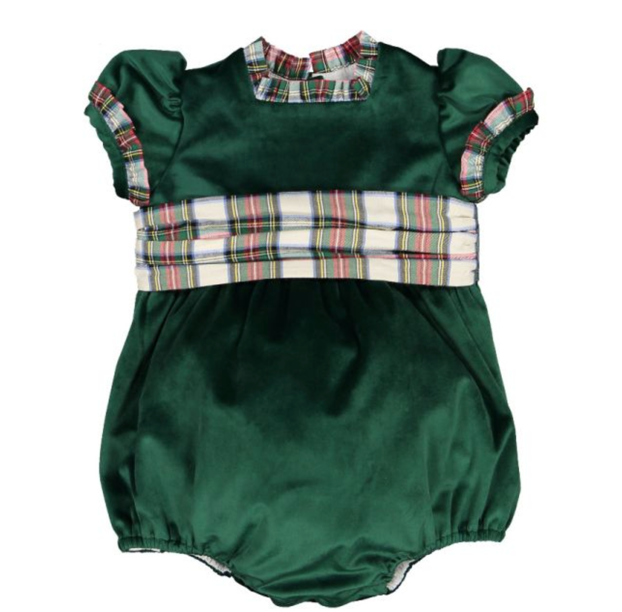 Lace Emerald Green Velvet Romper (Baby)