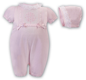 Pink Long Bubble & Bonnet (Infant)