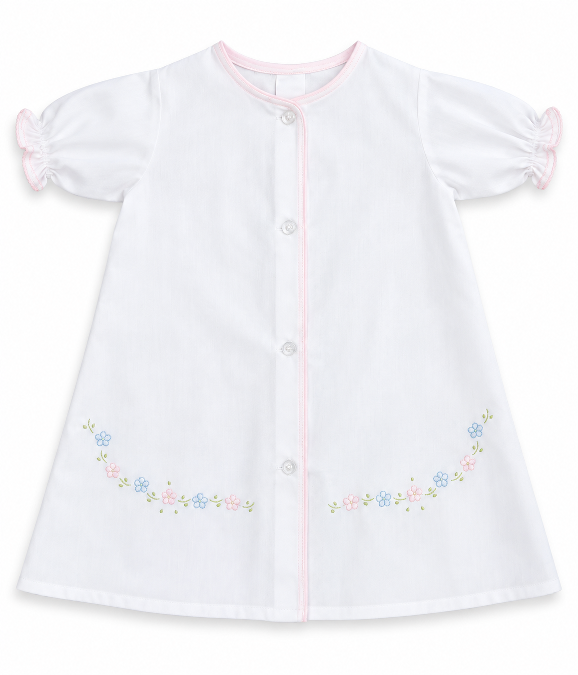 White/Pink Flower Daygown