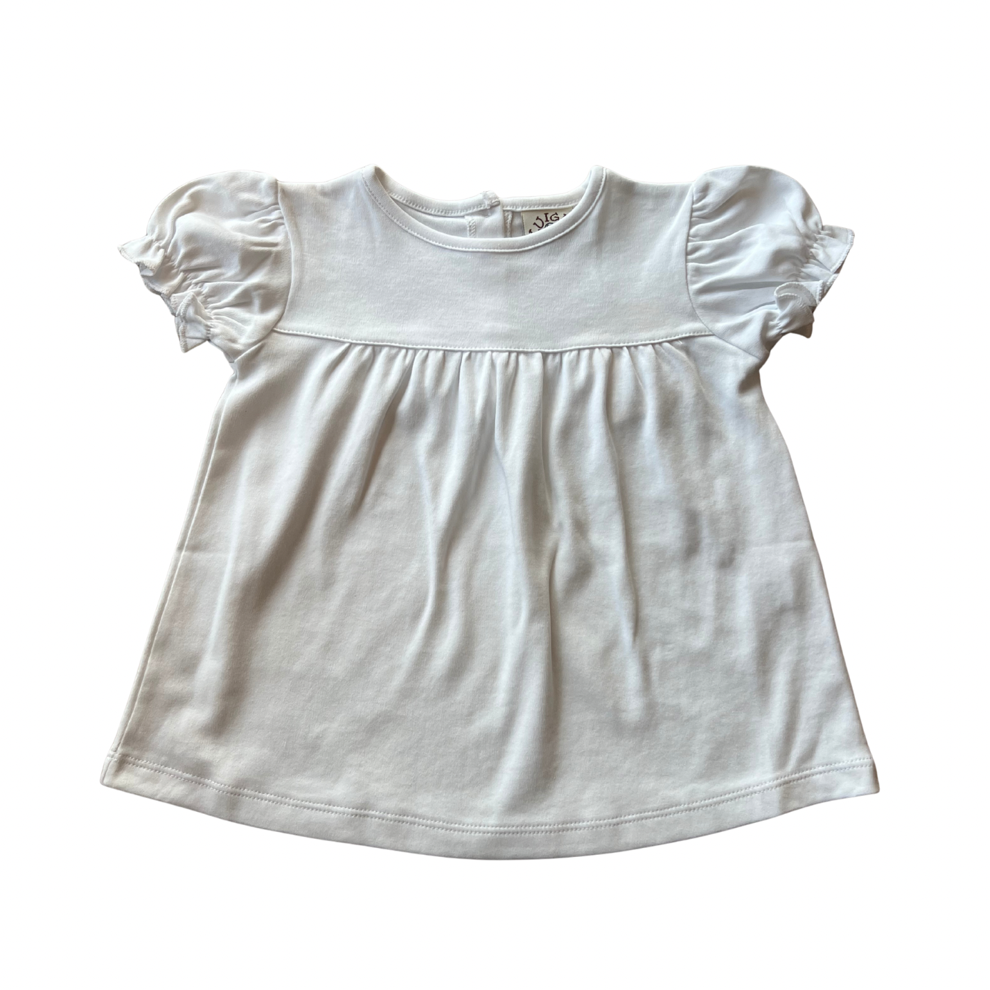 White High Waisted Puff Sleeve Top