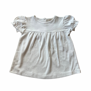 White High Waisted Puff Sleeve Top