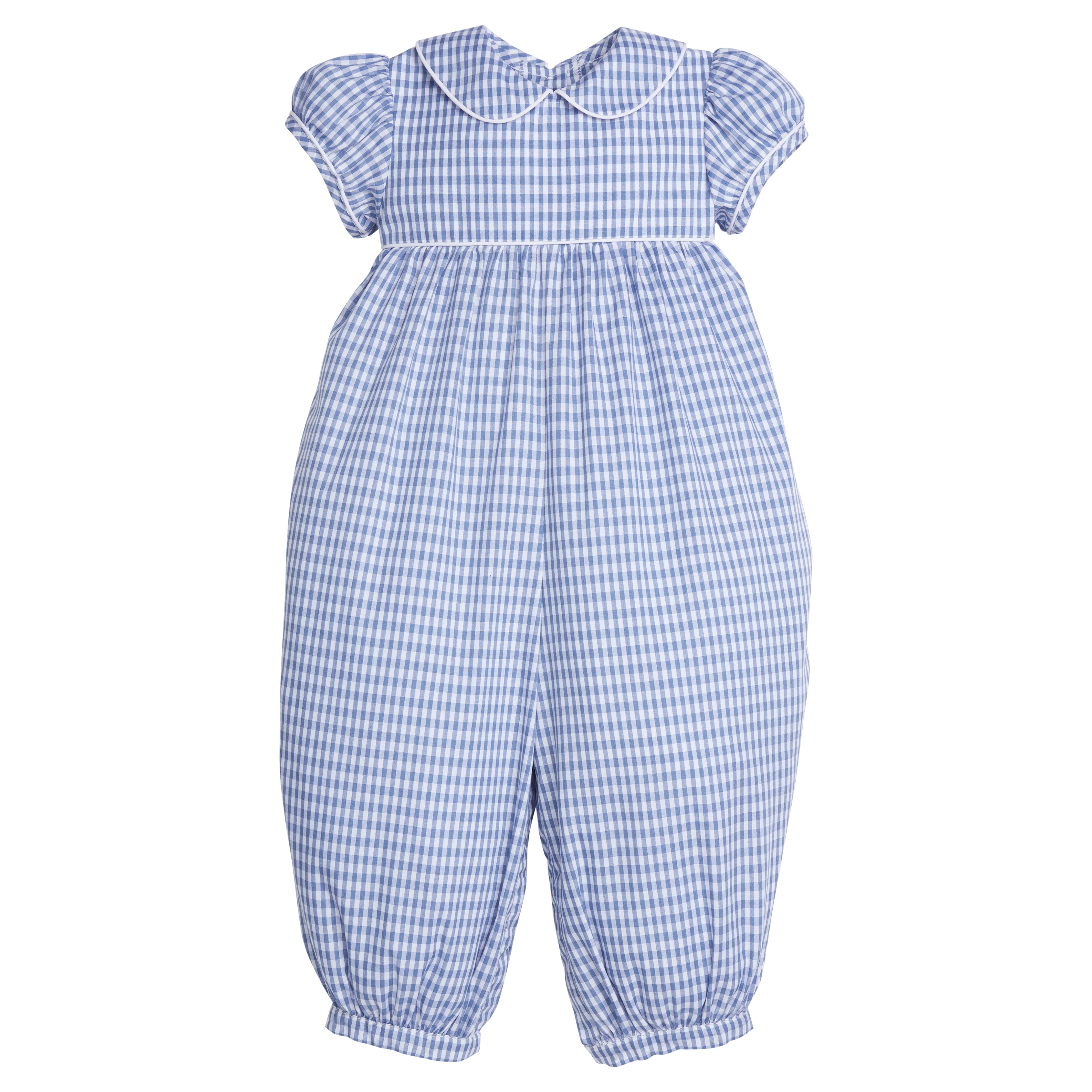 Charlotte Romper-Gray/Blue Gingham (Baby)