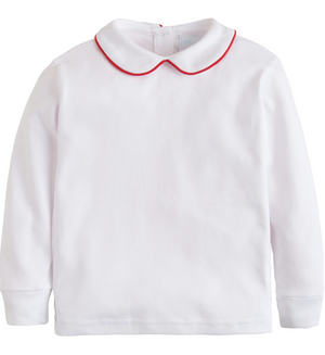 Red Piped Peter Pan Shirt (Kid)