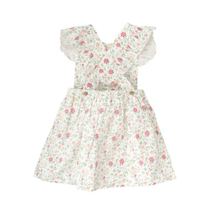 White Floral Apron Dress (Toddler)