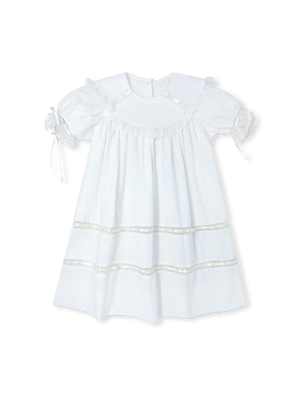 Donahue Dress - Blessings White with Ecru (Toddler)