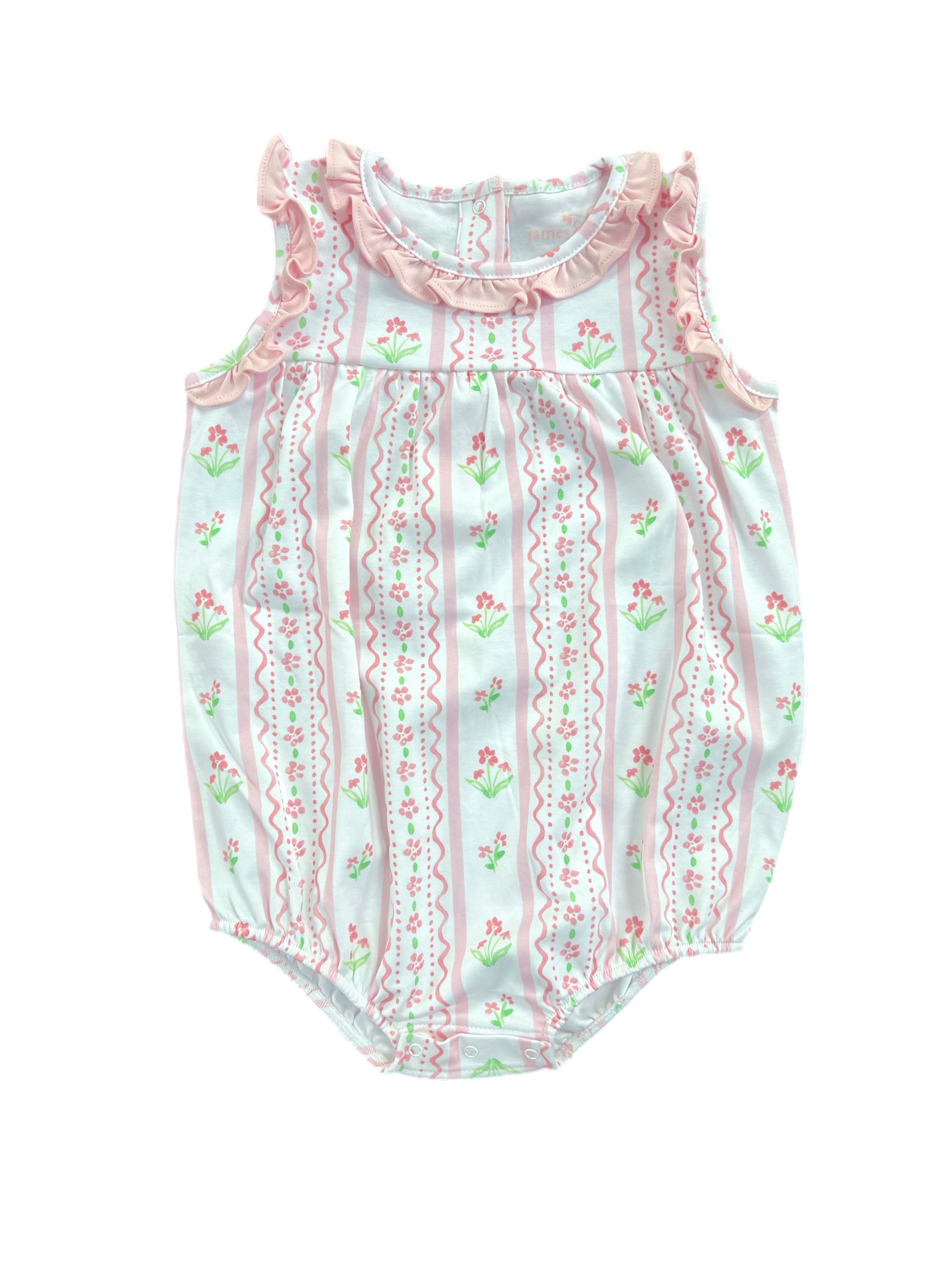 *PRE-ORDER* Pink Floral Scallop Rosie Bubble (Infant)