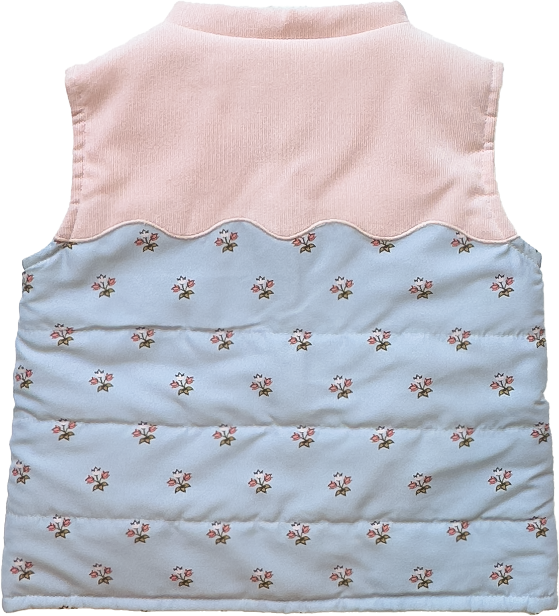 Scallop Vest-Belleville Stripe & Petite Posy (Kid/Big Kid)