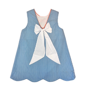 Navy Tiger Scallop Dress (Toddler)