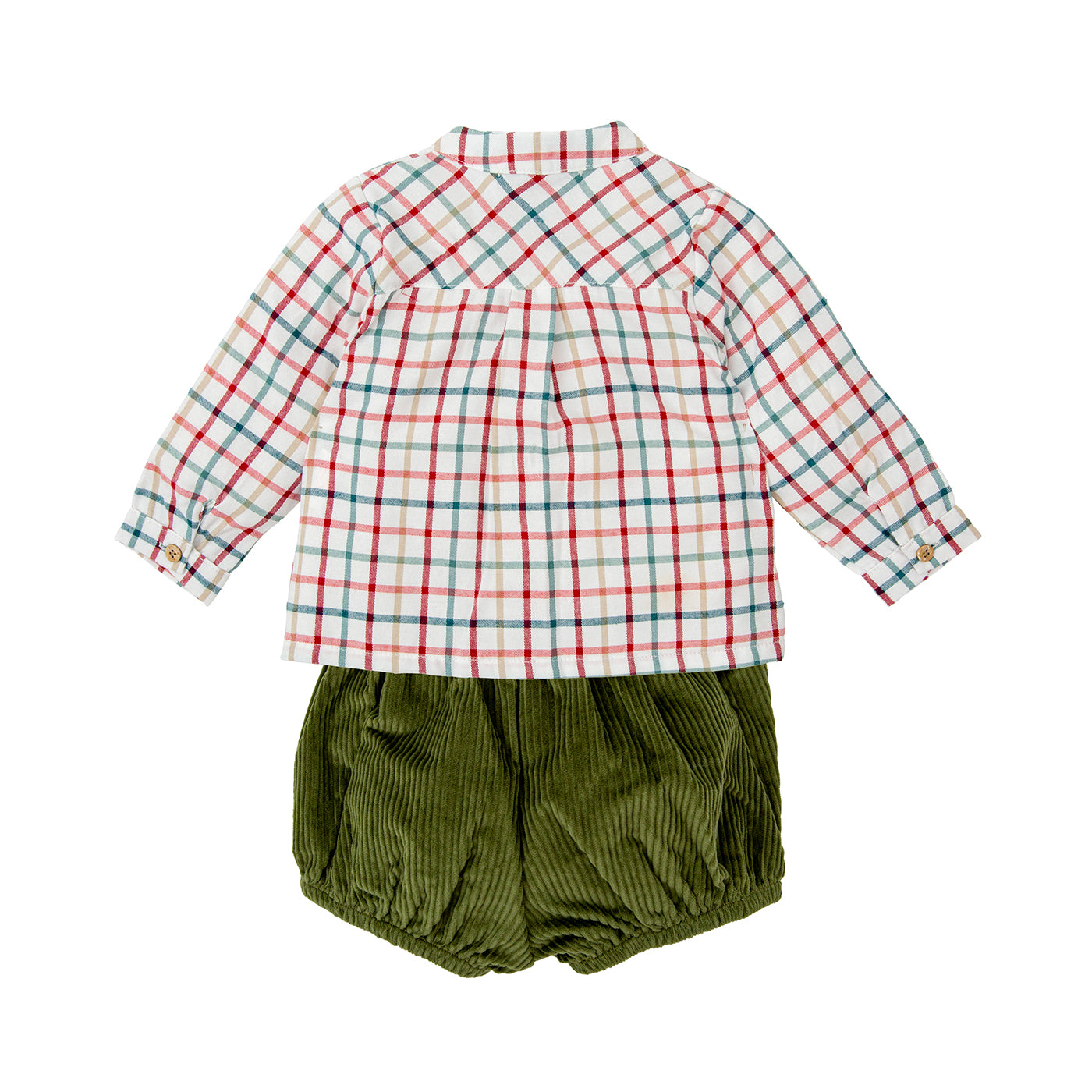 Plaid/Green Cord Bloomer Set (Baby)