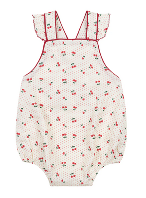 *PRE-ORDER* Summer Cherries Crossover Ruffle Strap Bubble (Infant)