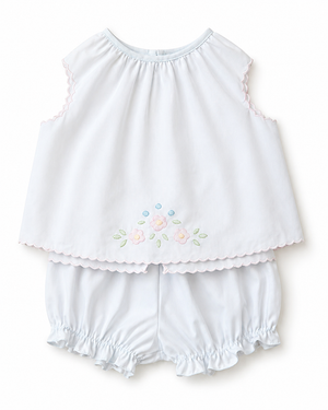White/Pink Flowers Diaper Set