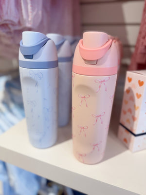 20oz Insulated Tumbler-Blue & Pink Bow/Spring Petals