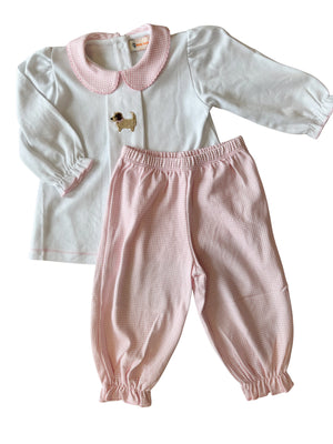 Pink Gingham Puppy Set (Baby & Toddler)