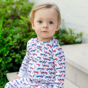 Patriotic Jeeps Parker Boy Zipper Pajama