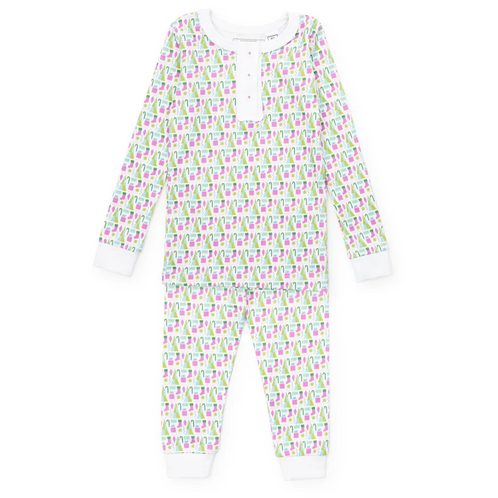 Alden Mod Holiday Pink Pajama Pant Set (Kid)