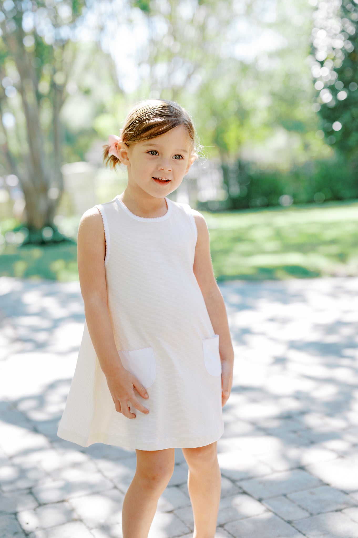 A-Line Dress-Blue & Yellow Stripe (Toddler)